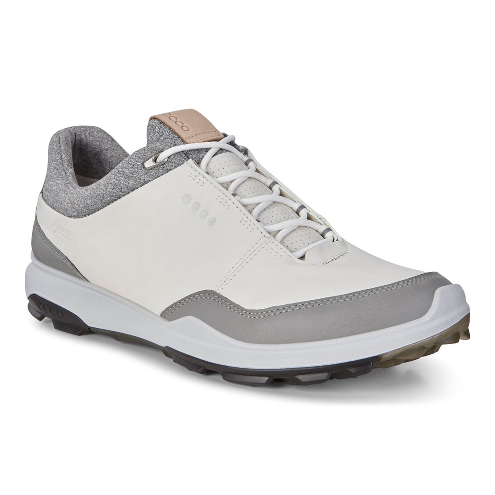 Mens Golf Shoes - ECCO Biom Hybrid 3 Gtx - White/Grey - 5482JCYHA